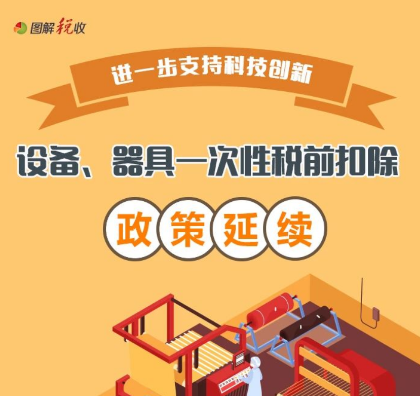   进一步支持科技创新！设备、器具一次性税前扣除政策延续